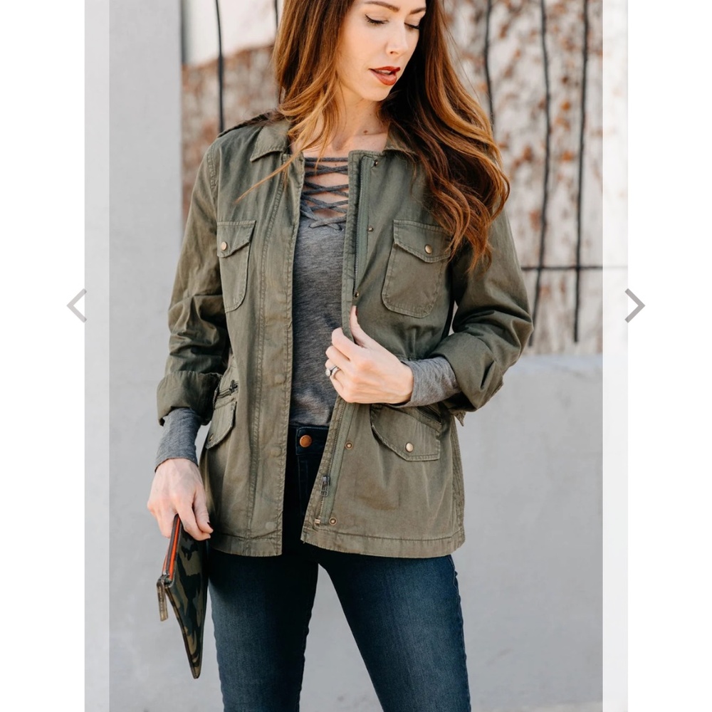 Forest Green Army Jacket by Velvet by Graham and Spencer, size M, Like-new